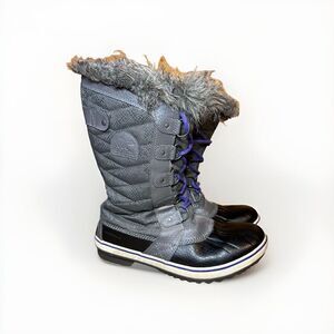 Sorel Gray and Black Fur-Lined Boots